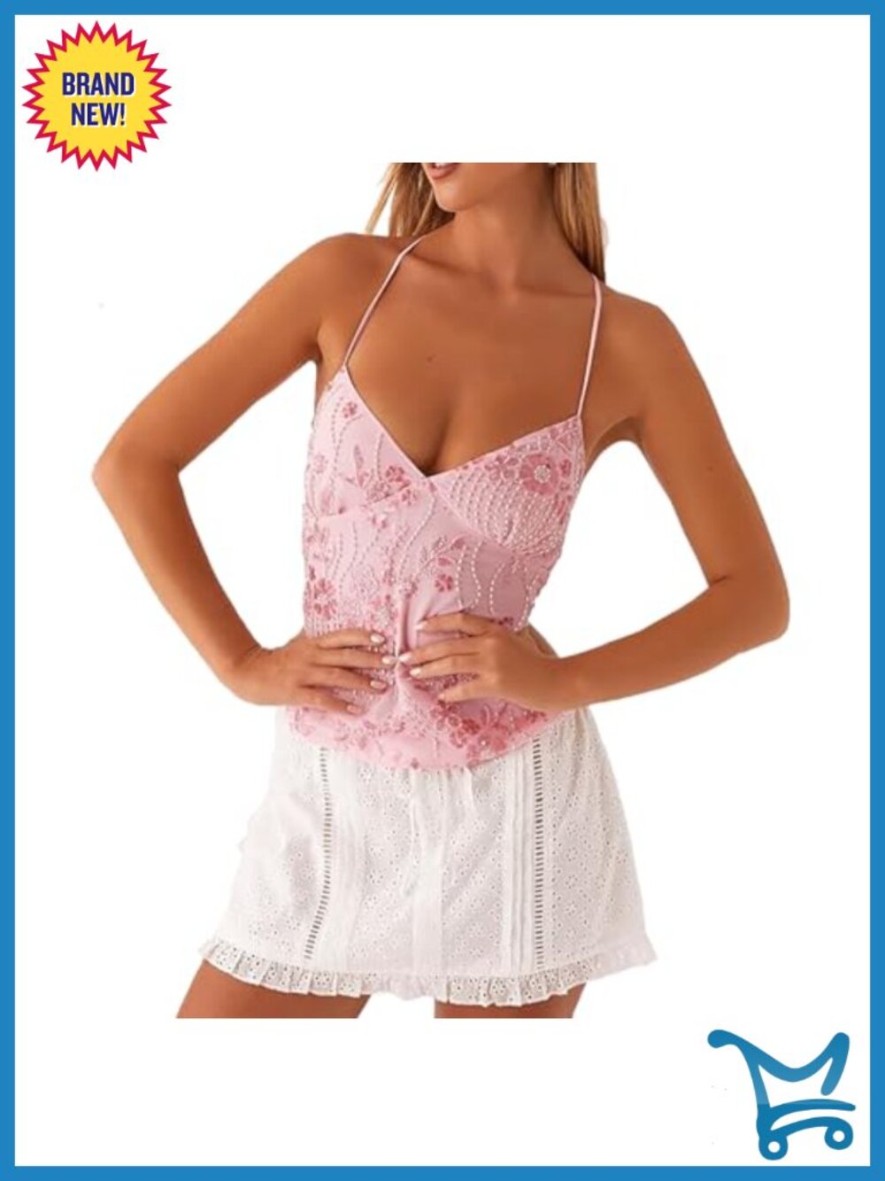 Sequin Halter Crop Top Embellished Open Back Sleeveless Y2K Going Out Cami